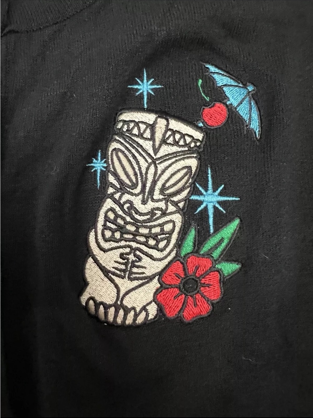 🌺Double Trouble Apparel Embroidered Tiki Cardigan, Black, 2X, NWOT🌺 - Picture 11 of 14